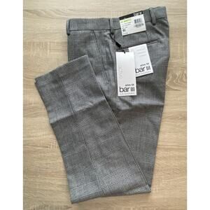 Bar III Suit Separates Men's 30x30 Dress Pants Slim Fit Black/White Plaid NEW